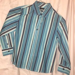 Button down vertical stripe shirt